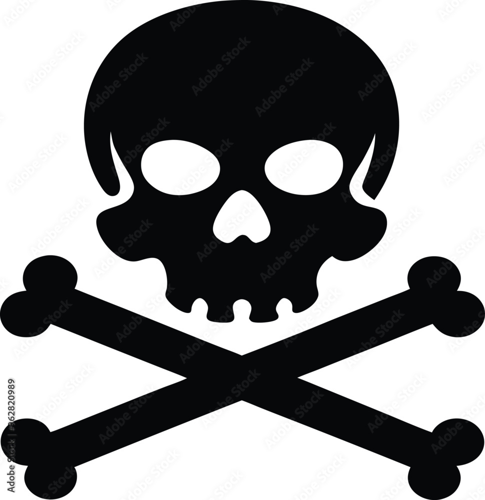 Skull on cross bone silhouette vector illustration design
Skull on cross bone silhouette vector illustration design