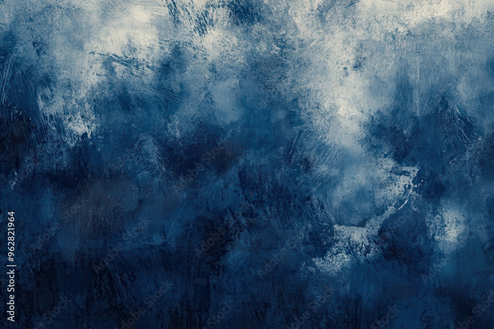 Obraz premium Decorative graphic poster and banner featuring grunge texture on a deep navy background with an artistic design