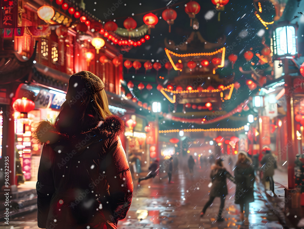 Colorful illustration with attributes of Chinese New Year celebration. Neural network AI generated art Colorful illustration with attributes of Chinese New Year celebration. Neural network AI generated art