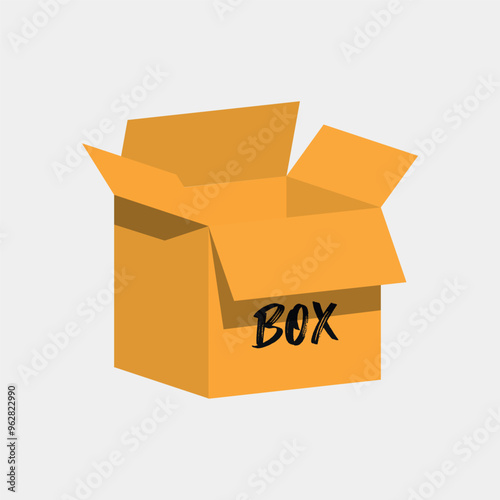 Brown cardboard box open carton.