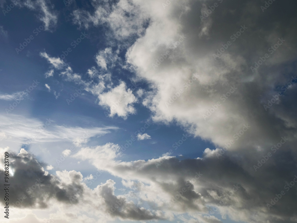 Moody blue cloudy sky. Nature background for design. Cloud scape with expressive natural form and shape. Moody blue cloudy sky. Nature background for design. Cloud scape with expressive natural form and shape.