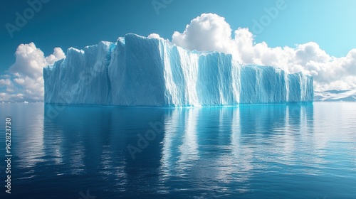 Wallpaper Mural Minimalist Icebergs Melting with Clean Background for Text Overlay Torontodigital.ca