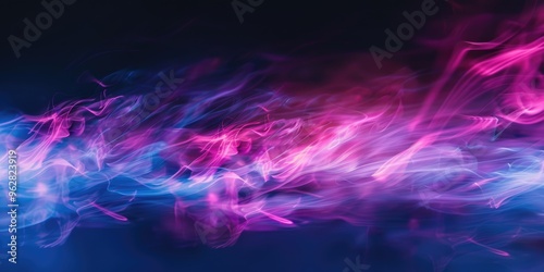 Abstract pink and blue light streaks on a dark background. Digital artwork of pink and blue swirling color or energy wave. Digital artwork for design and print. Futuristic and vibrant concept. AIG51.