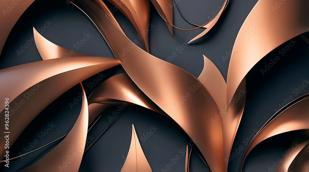 Modern abstract aesthetic 3d background design, autumn, isolated on black, wallpaper, template,