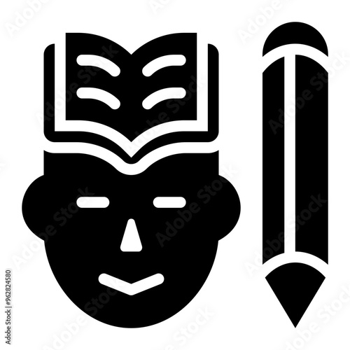 autodidact, automath, self learning, self education, knowledge, education solid or glyph icon