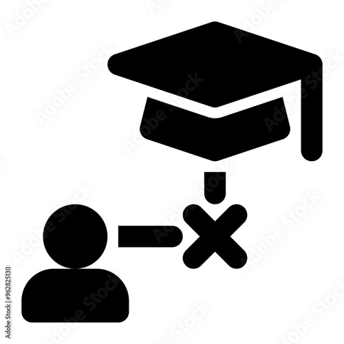 expulsion, drop out, banned, education, university, expelled solid or glyph icon