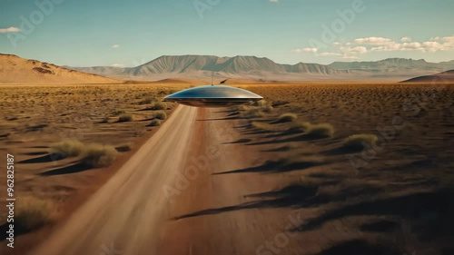 UFO Over Desert Road