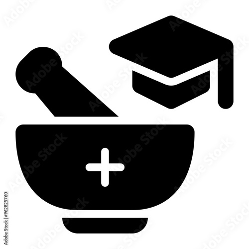 pharmacy, medicine, pharmaceutical, education, learning, academy, university, bachelor solid or glyph icon