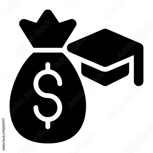 tuition, cost, education, school fees, university, fee solid or glyph icon