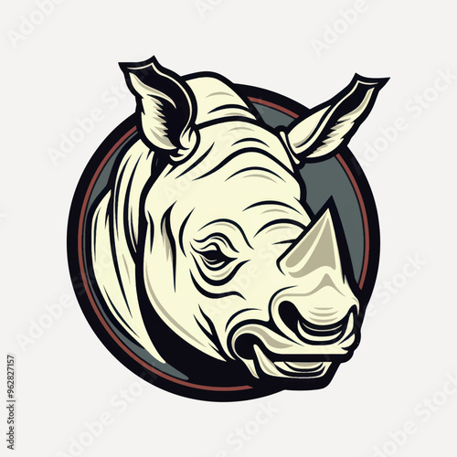 Wallpaper Mural Stylized rhino head illustration Torontodigital.ca