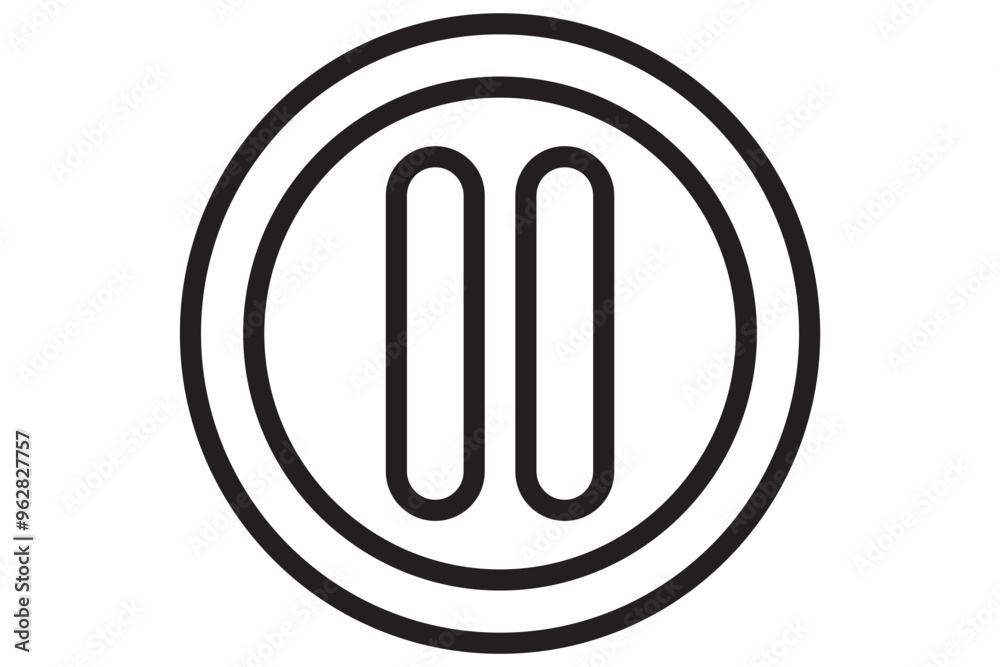 Pause Button icon. Video pause button illustrated icon transparent PNG. Pause Button icon. Video pause button illustrated icon transparent PNG.