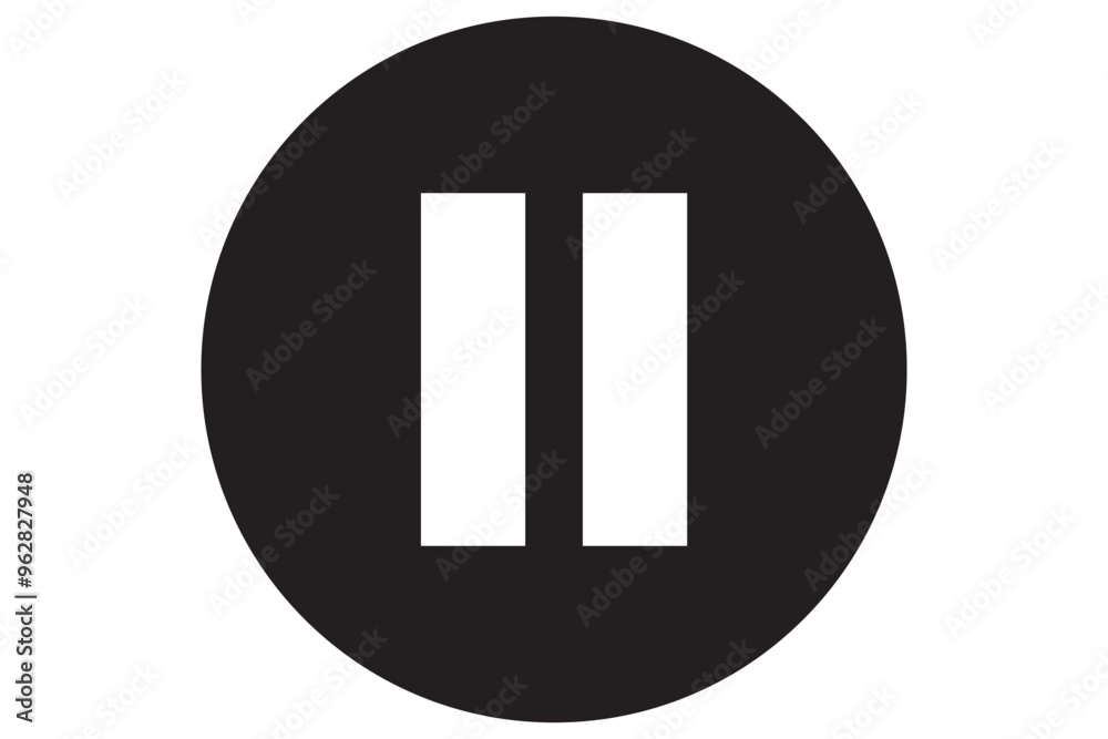video pause button icon isolated on transparent background. black symbol for your design. vector illustration, easy to edit. video pause button icon isolated on transparent background. black symbol for your design. vector illustration, easy to edit.