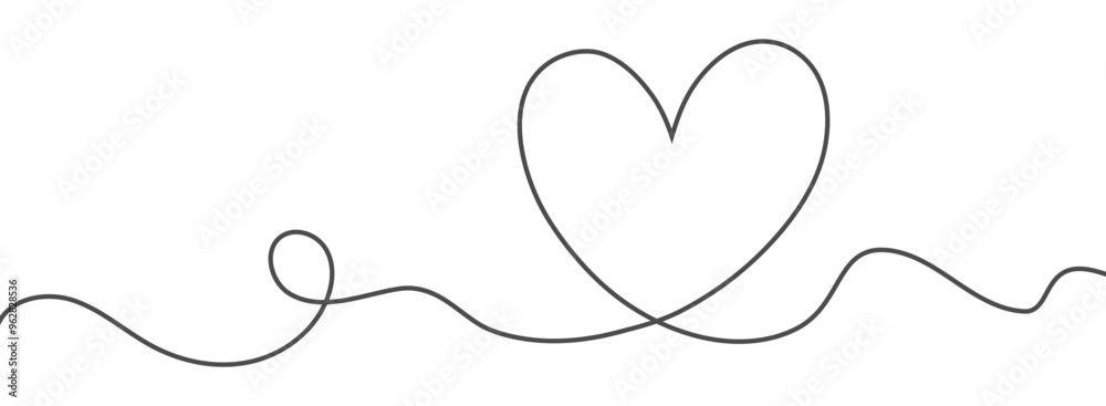 Heart line scribble style decoration element vector illustration. Hand drawn linear love heart design Heart line scribble style decoration element vector illustration. Hand drawn linear love heart design