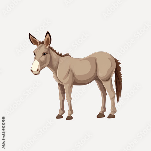 Cartoon donkey standing alone