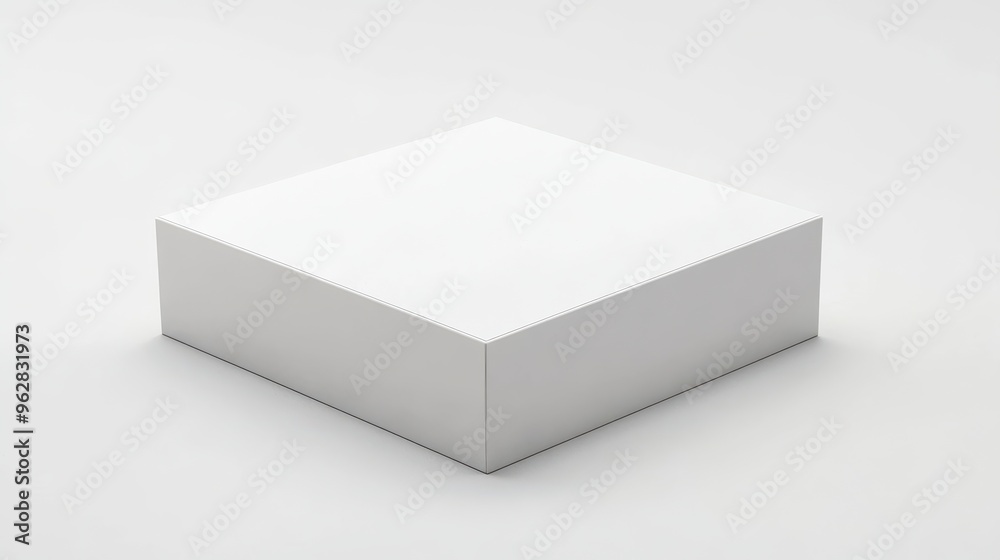 3D rendered white box mockup with clear sharp edges, isolated with focused lighting on a white background 3D rendered white box mockup with clear sharp edges, isolated with focused lighting on a white background