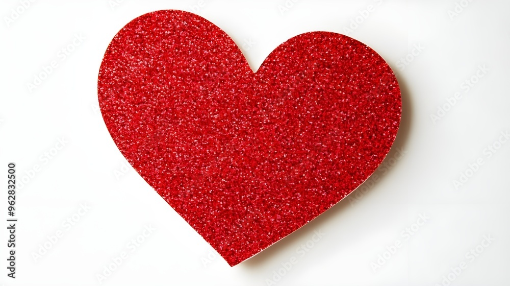 Red Heart Sticker on White Background. Red Heart Sticker on White Background.