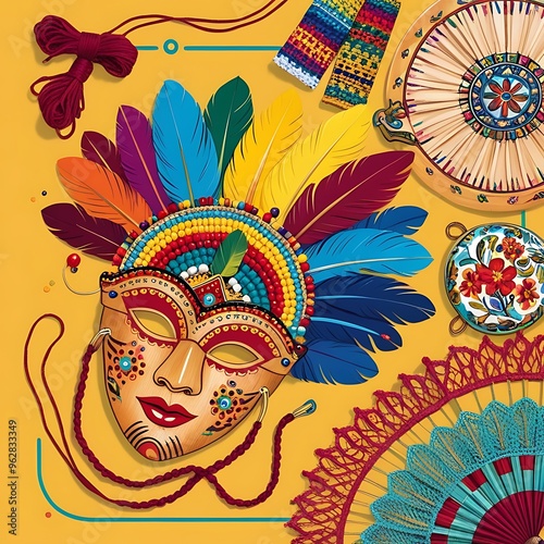Colorful mask of Masskara Festival, Bacolod City, Philippines
