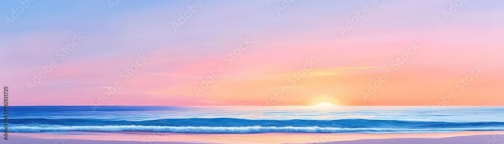 Peaceful ocean sunset with pastel colors Peaceful ocean sunset with pastel colors