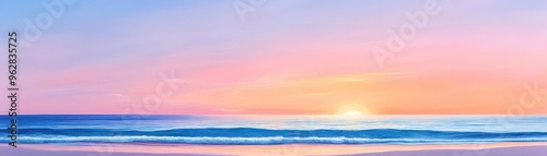 Peaceful ocean sunset with pastel colors