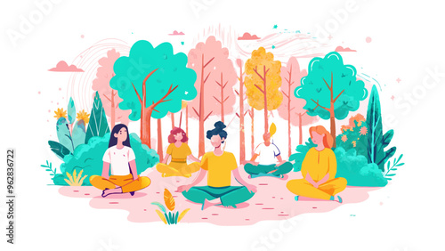 Serene Outdoor Yoga Session in Idyllic Nature Setting