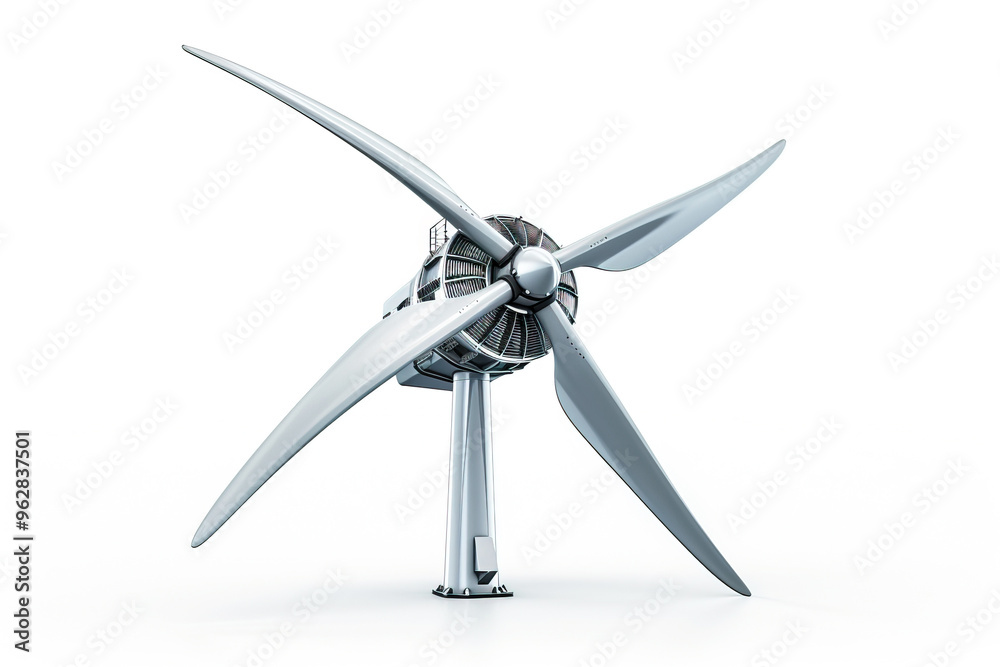 Wind generator with propellers, renewable ecological green energy, white background isolate. Wind generator with propellers, renewable ecological green energy, white background isolate.