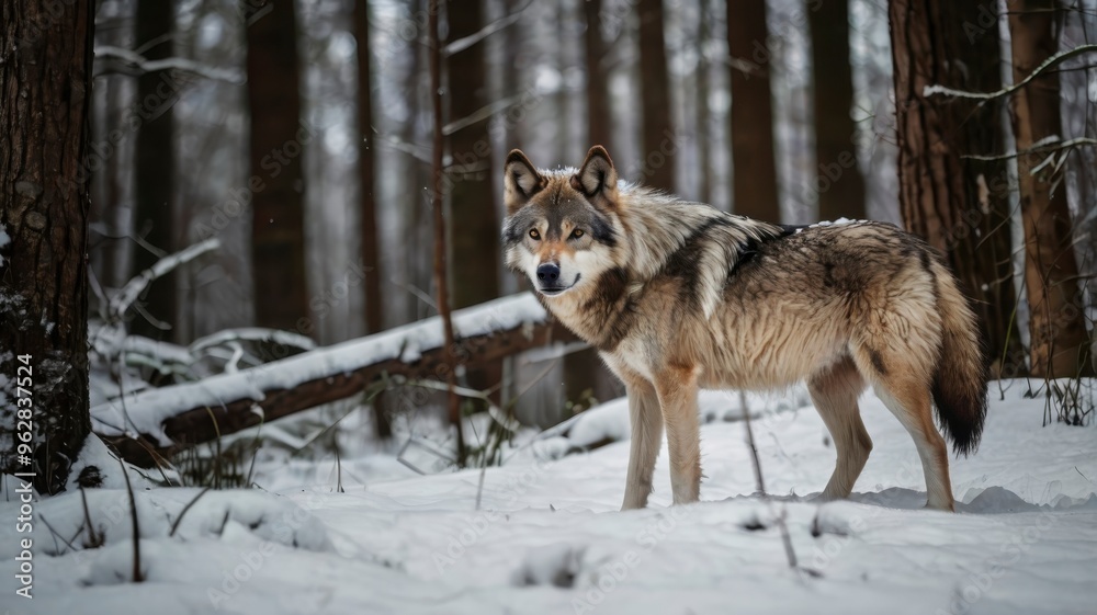 Obraz premium Wolf pack in the forest 
