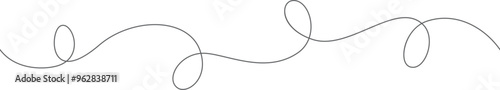 One continuous squiggle line. Curved single line.