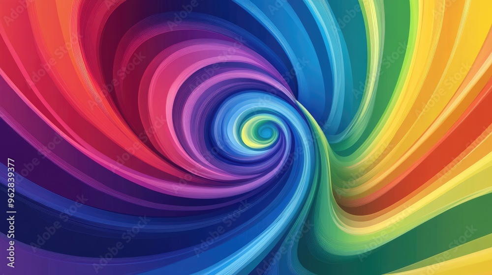 Vector illustration of an abstract rainbow spiral circle, with swirling dreamlike hues, creating a surreal and vibrant backdrop Vector illustration of an abstract rainbow spiral circle, with swirling dreamlike hues, creating a surreal and vibrant backdrop