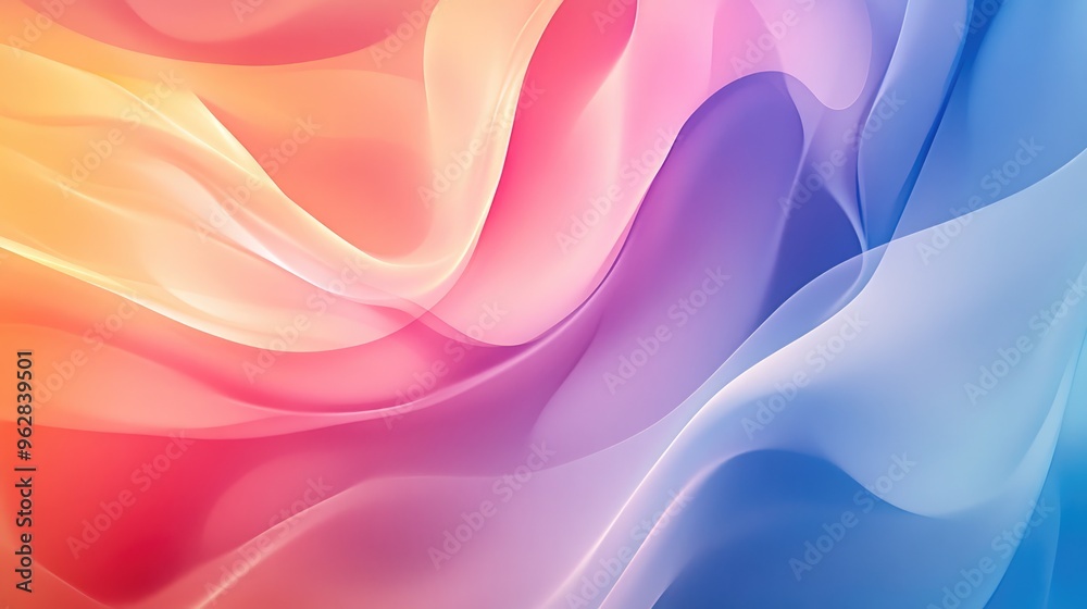 Obraz premium Vibrant abstract sign representing calm and relaxation, with natural shapes and flowing lines, set against a soothing naturalistic background