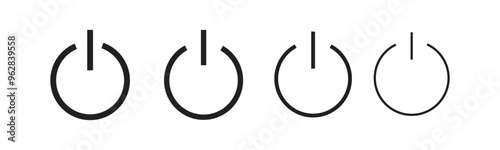 On off power button icon vector set. Power on off or switch on off electric current sign symbol illustration, Power button icon power on off button Vector , eps10