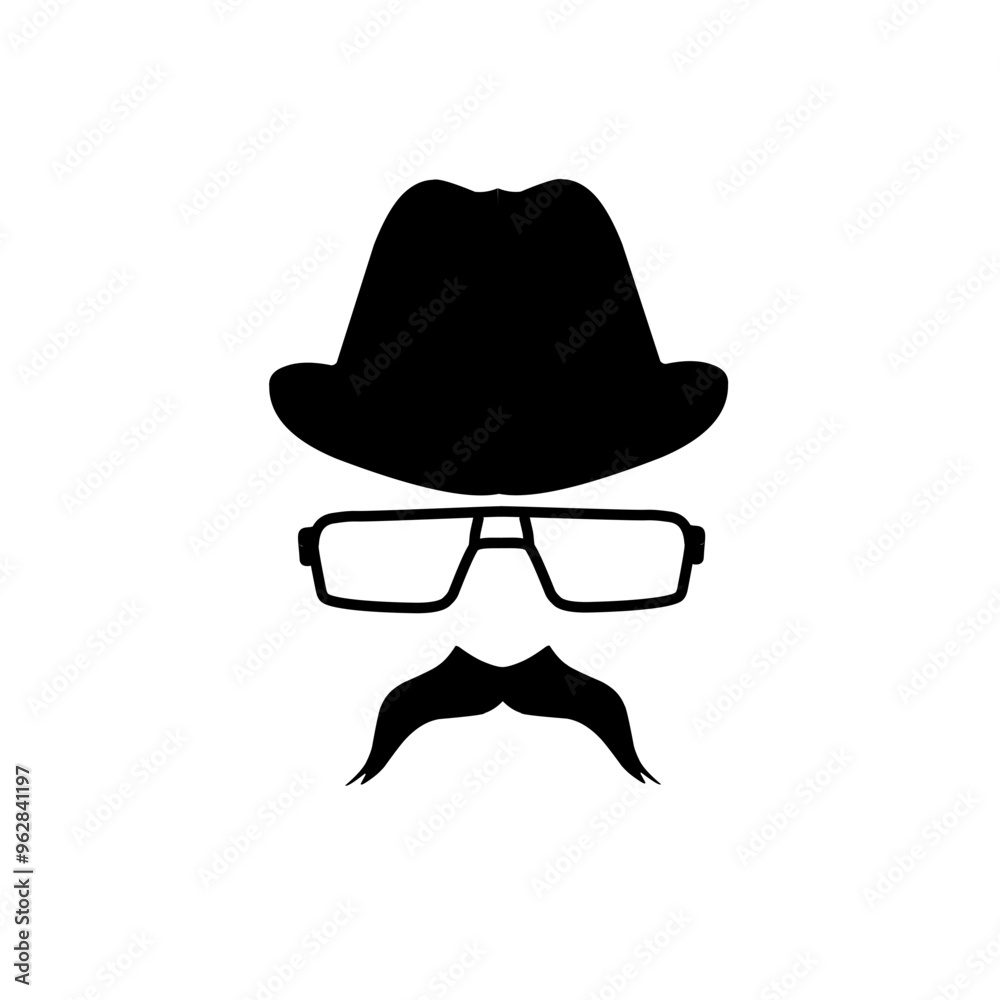 face with mustache and hat face with mustache and hat