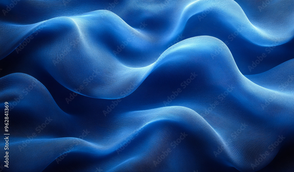 Obraz premium A blue wave with a pattern of blue and white. The pattern is very intricate and the wave is very smooth