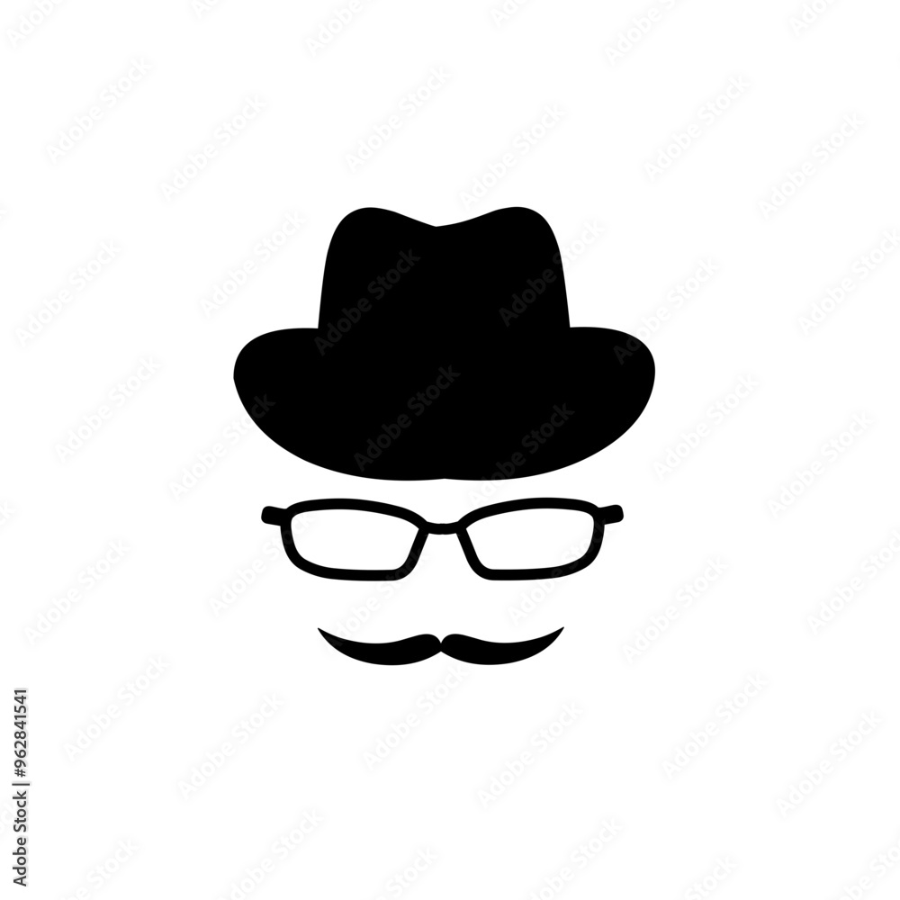 face with mustache and hat face with mustache and hat