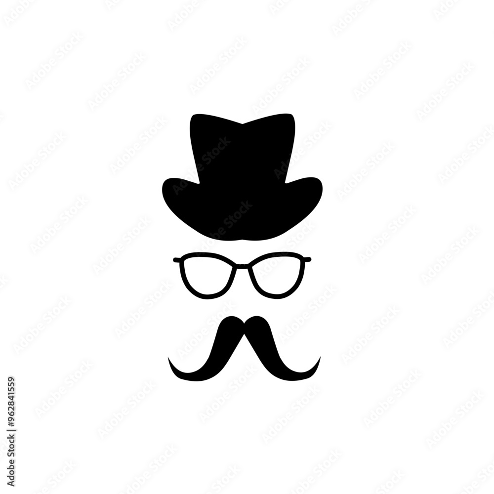face with mustache and hat face with mustache and hat