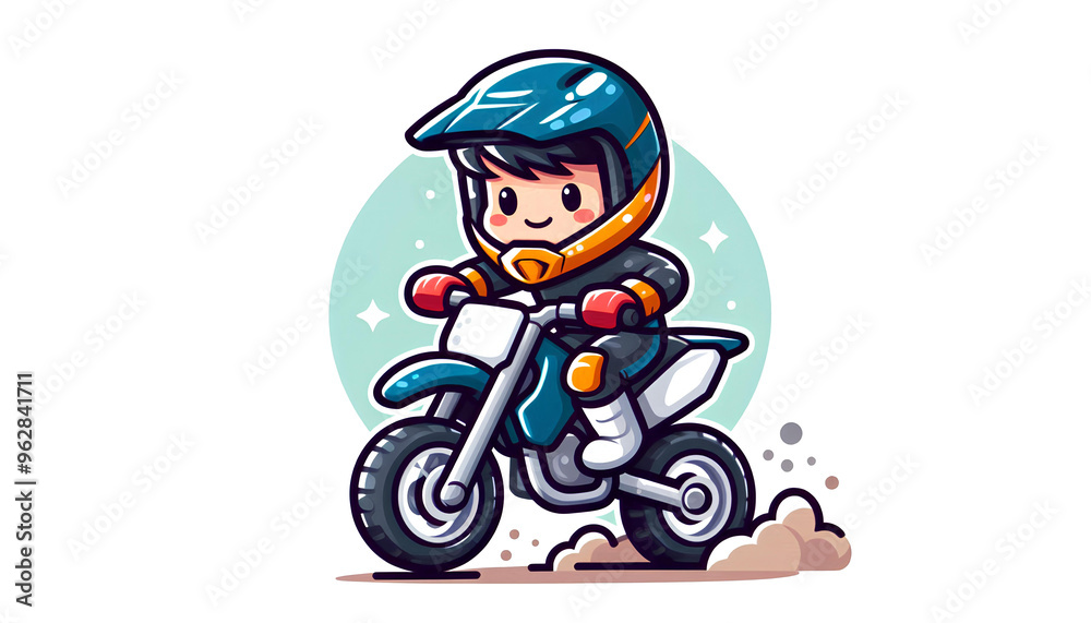 Extreme biker jumping motocross bike on dirt track Extreme biker jumping motocross bike on dirt track