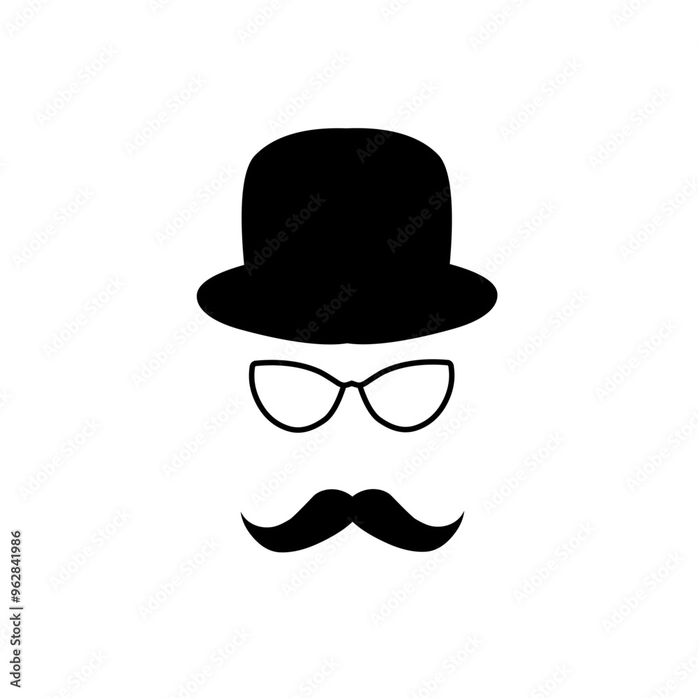 face with mustache and hat face with mustache and hat