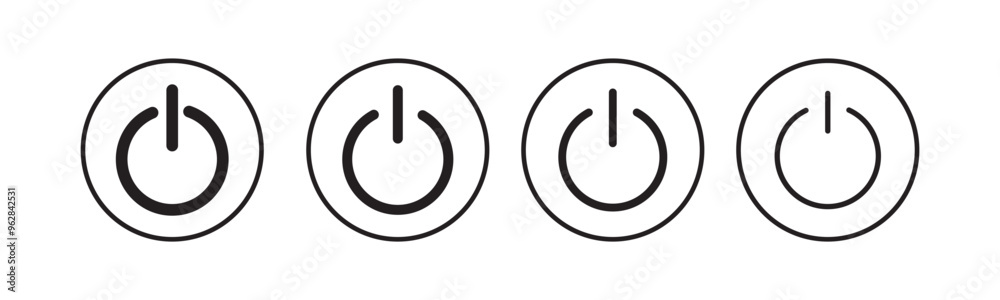 Power icon vector isolated on white background. Power Switch Icon. Start power icon Power icon vector isolated on white background. Power Switch Icon. Start power icon