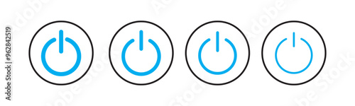 Power vector icon set. turn off switch line icon. computer start and shutdown button. start and stop icon for Ui designs.