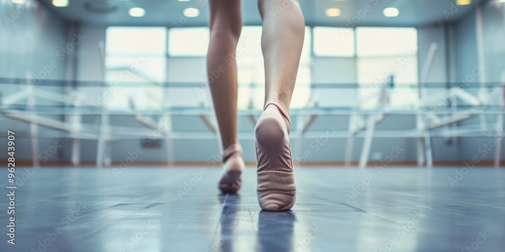 Rear view of the slender beautiful legs of a ballerina Rear view of the slender beautiful legs of a ballerina