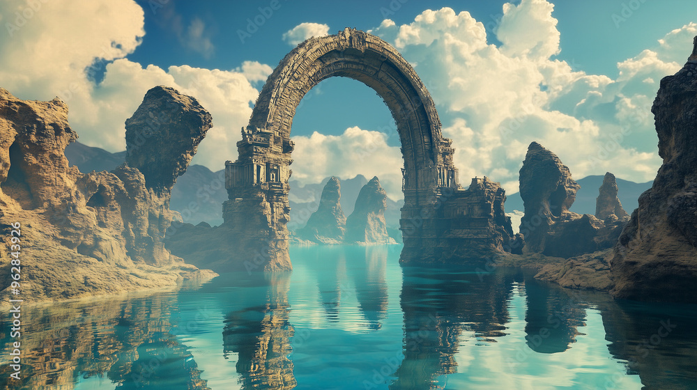 Fototapeta premium an ancient ruined archway