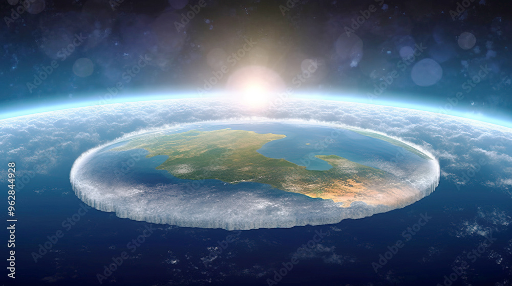 Flat earth atlas map, black background. The concept of globalization, saving the planet. AI generated. Flat earth atlas map, black background. The concept of globalization, saving the planet. AI generated.
