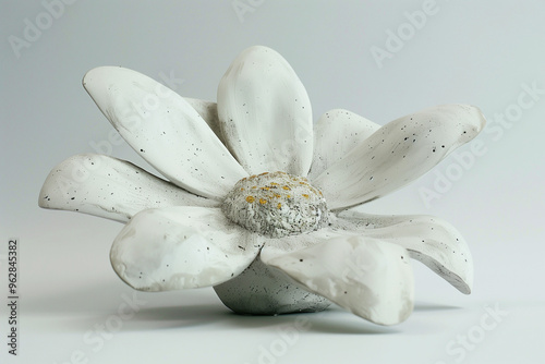 White daisy flower sculpture. Minimal concept.