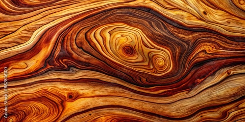 The Intricate Patterns of a Redwood's Heart, Warm Tones, Natural Textures, Close Up, Wood Grain, Tree Rings, Nature