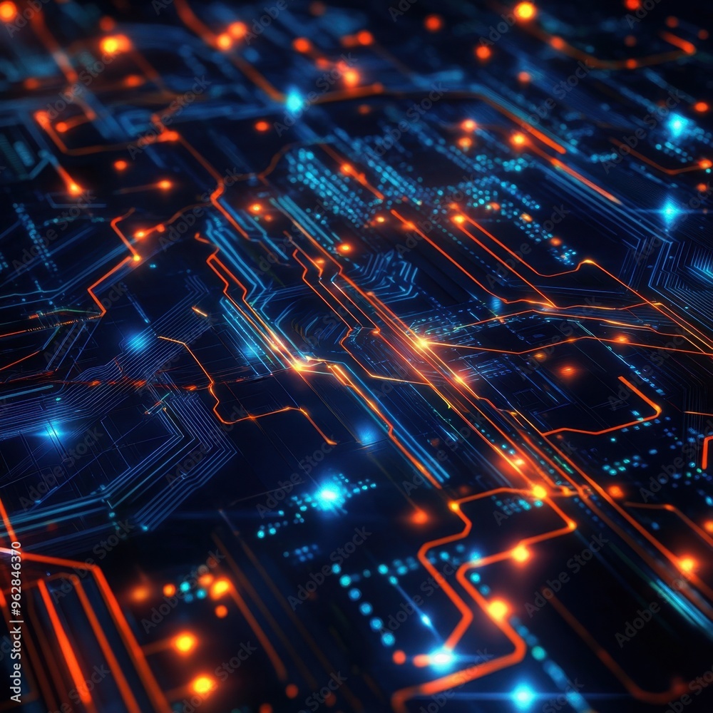 Abstract Tech Background Highlighting AI