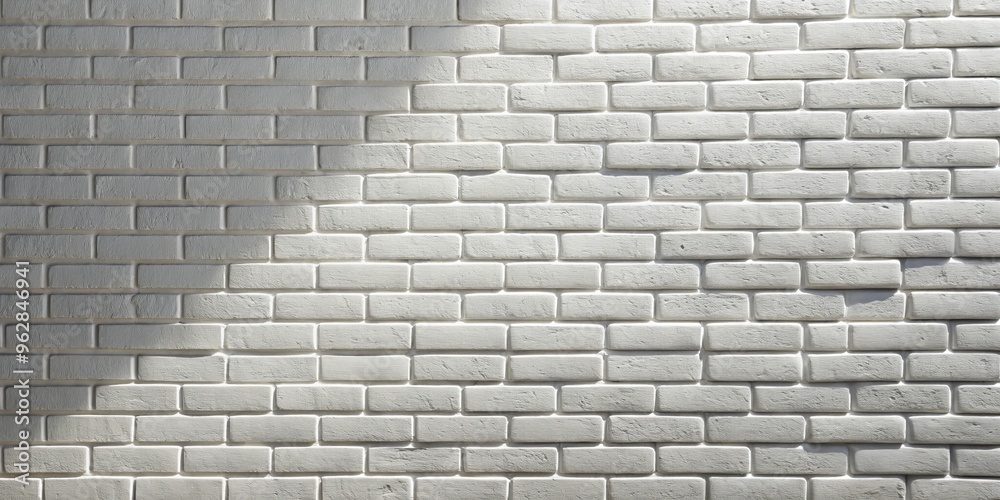 White Brick Wall Texture with Light Shadow, Brick ,Wall ,Texture