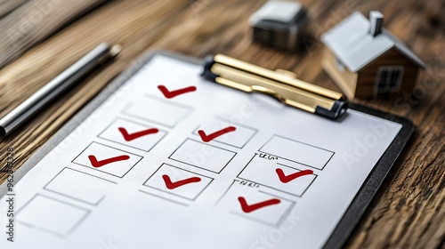 Wallpaper Mural Checklist on clipboard with check marks and miniature houses. Torontodigital.ca