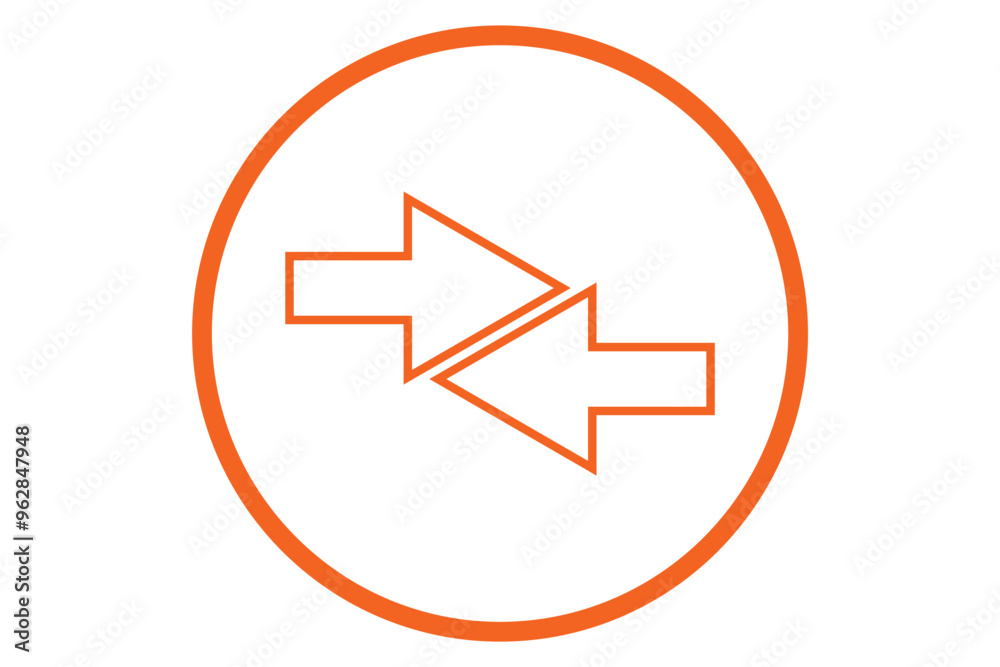 Double arrow vector pointing in both directiions Double arrow vector pointing in both directiions
