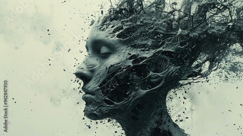 Abstract Art: Human Form Transformed into Tree Branches