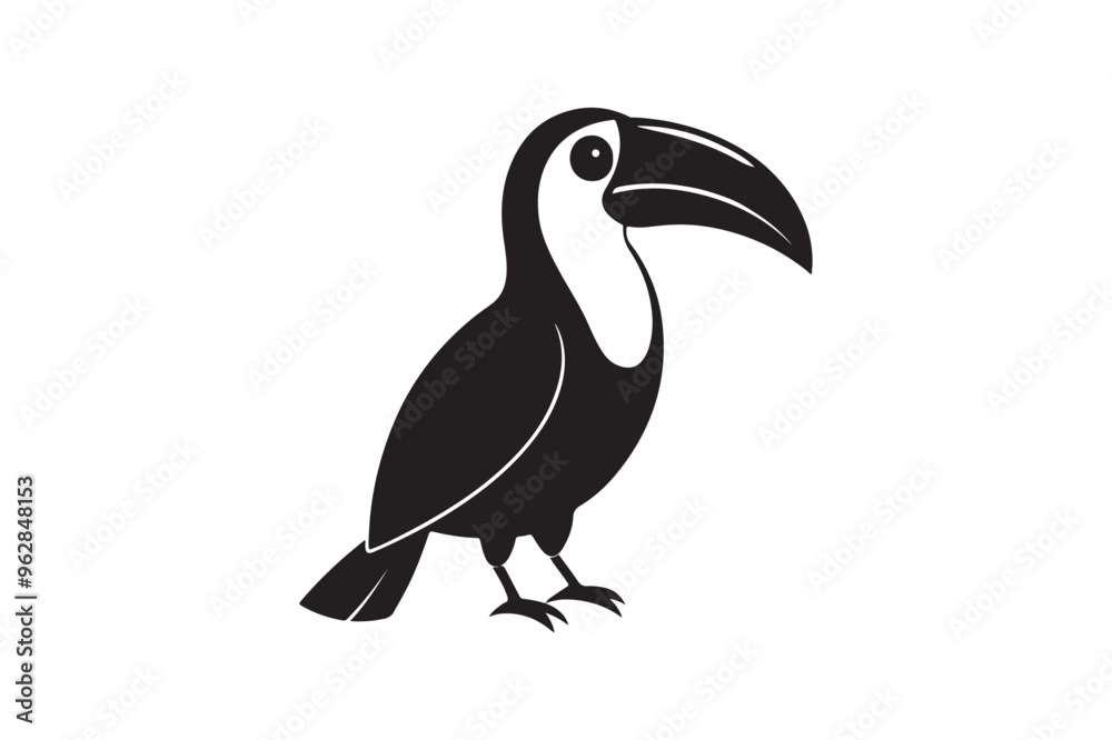 Obraz premium Toucan silhouette vector illustration, Toucan silhouette vector, Toucan silhouette PNG