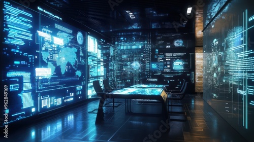 Futuristic Control Center: Cutting-Edge Technology in Action